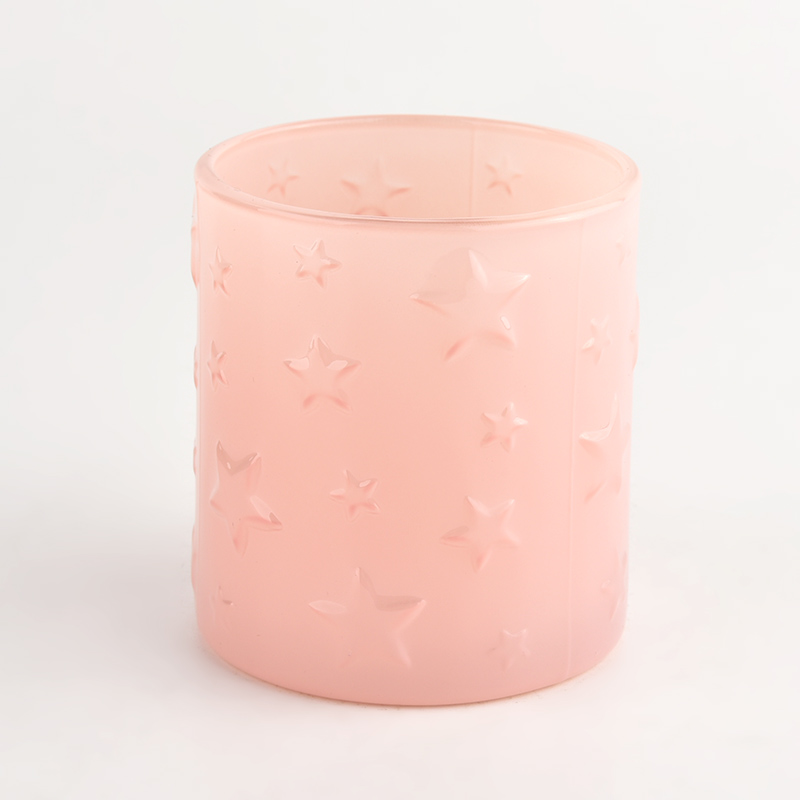 pink glass candle jars for soy wax candle home decor