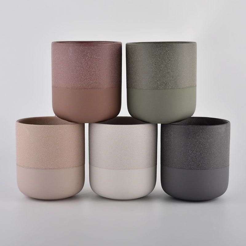 Customized Ceramic Candle Jars Round Bottom Ceramic Candle Holders Wholesale