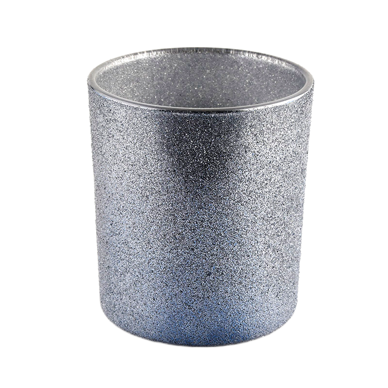Wholesale smoky gray frosted glass wax decorative glass candle jar
