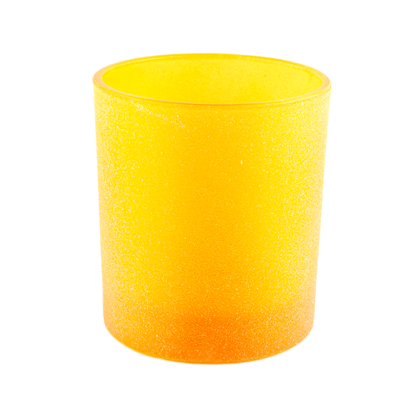8oz transparent yellow empty glass candle jars