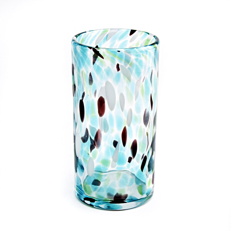 tall glass vessel for candles 400ml glass jar with home decoration