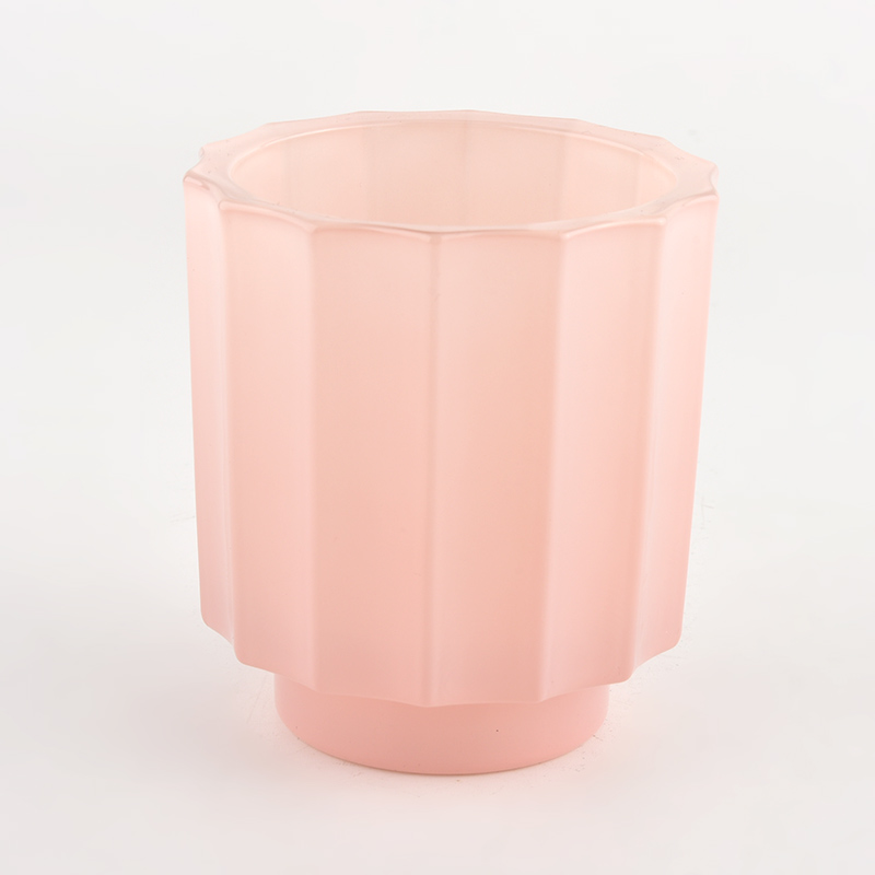 8oz Glass Candle Holders Wholesale Ribbed Glass Candle Jars For Sale