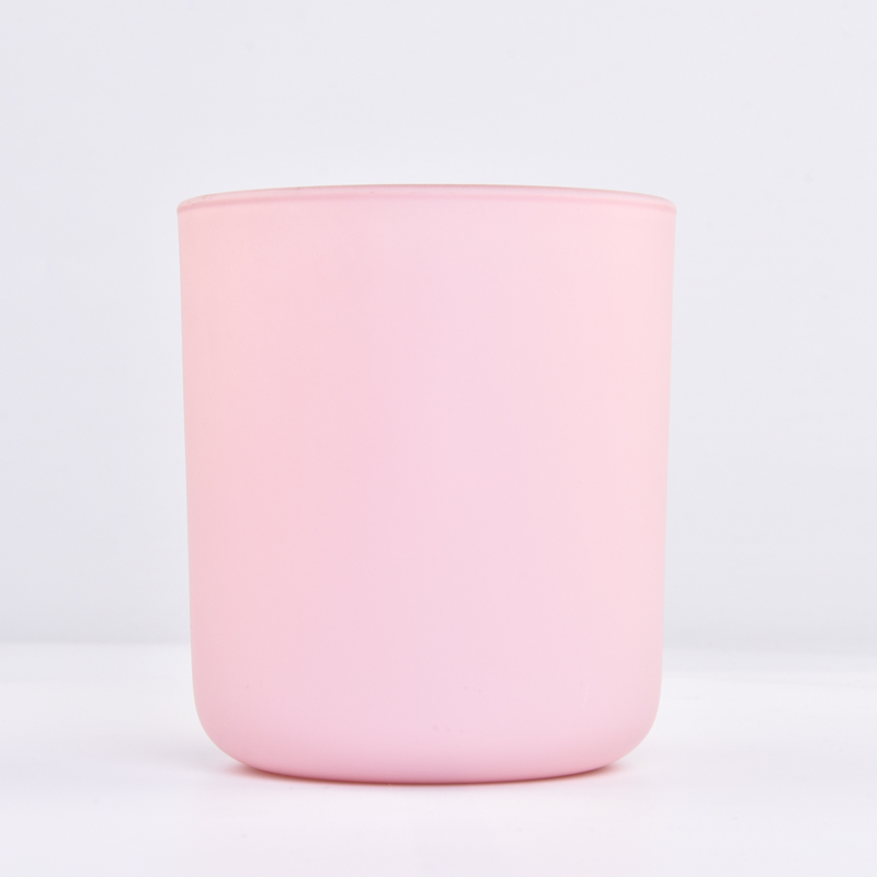 custom empty 500ml pink glass candles Jar for Valentine's Day