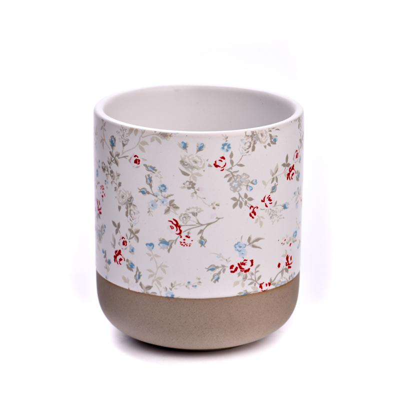 popular 400ml ceramic candle vessel custom pattern candle jar