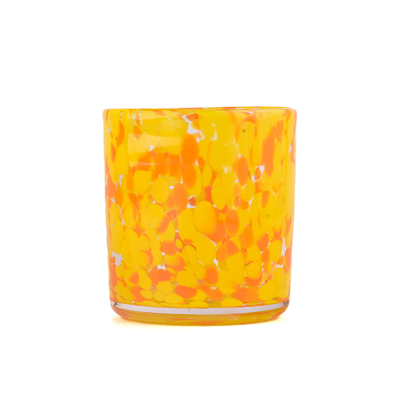 500ml hand colorful glass candle jars with home decor