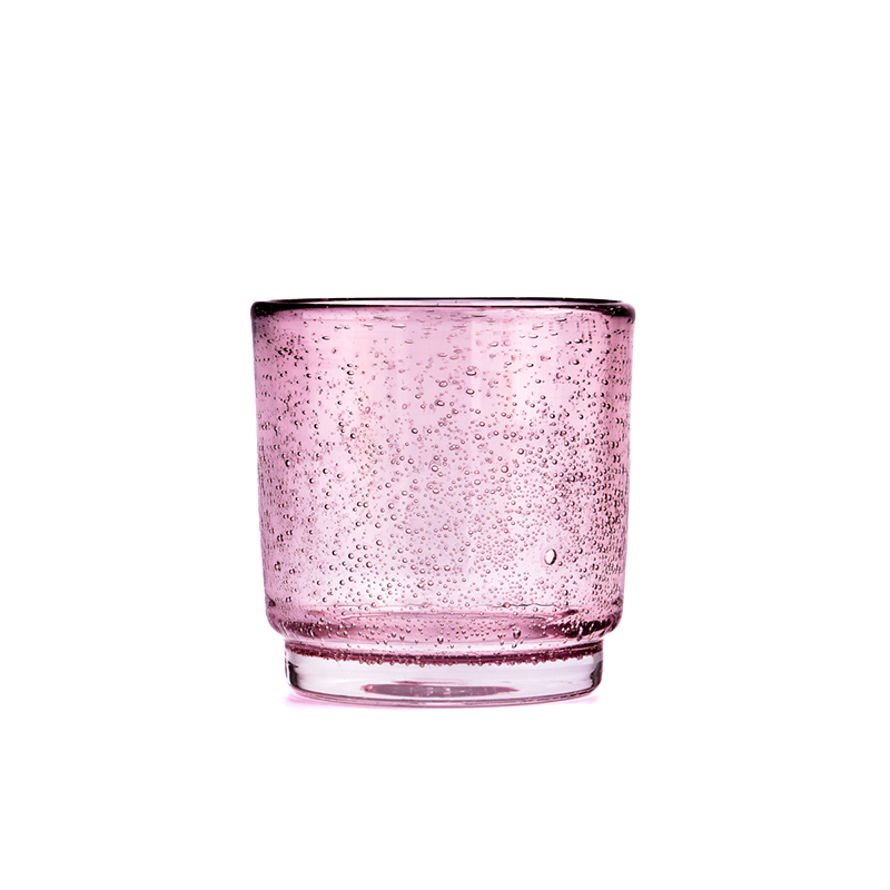 Wholesale transparent color glass candle jars with raindrop effect