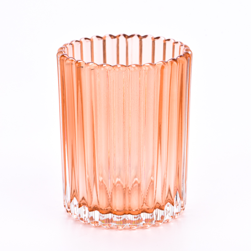 300ml Glass Candle Holders Ribber Glass Candle Vessel Wholesale