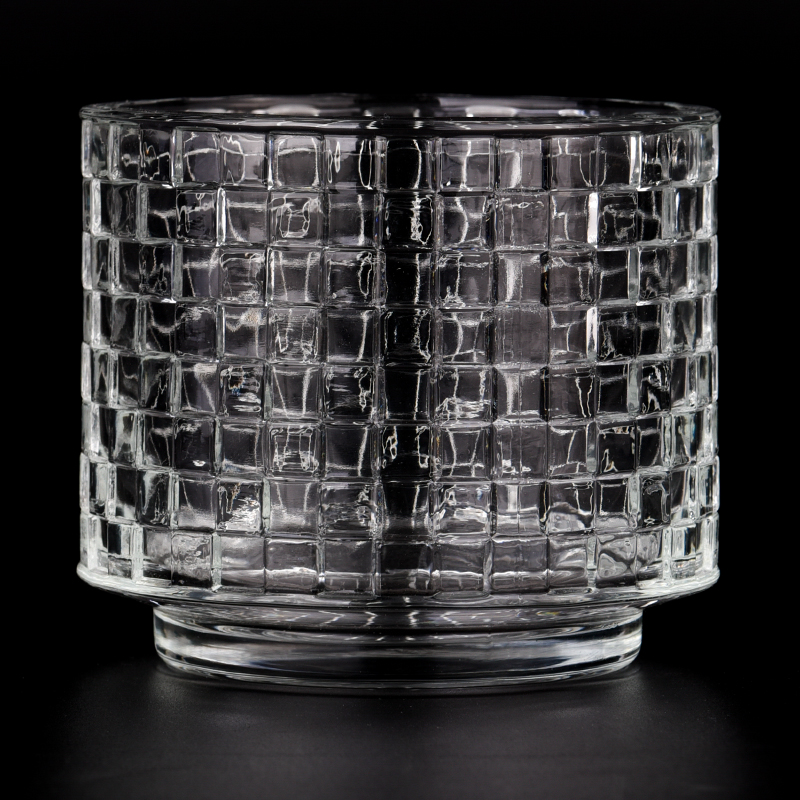 Unique Glass Candle Jars Diamond Glass Candle Jars For Decoration
