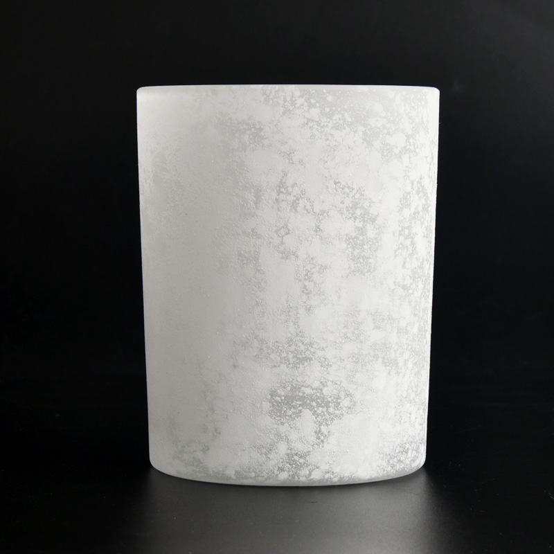 handmade scented candle glass white frosted decorative glass candle jar