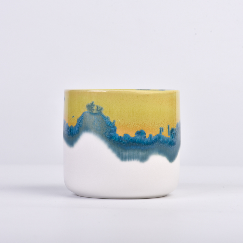 New design modern decoration matte candle vessels ceramic candle jars