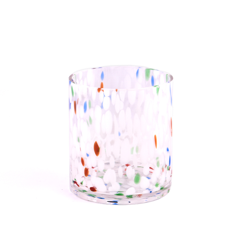 Colored Candle Glass Vessels Customized Colored Glass Candle Holders For Decoration