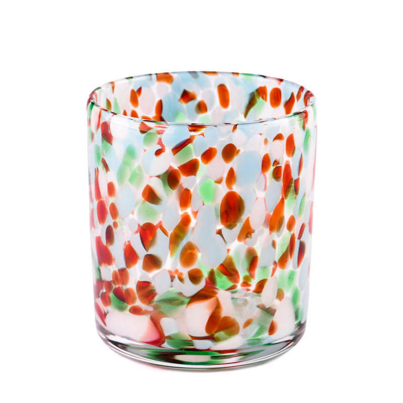 Colored Glass Candle Vessels For Home Decoration
