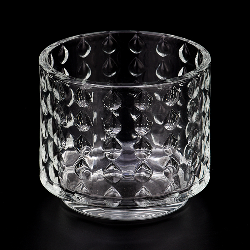 Unique Embossed Glass Candle Jars Wholesale