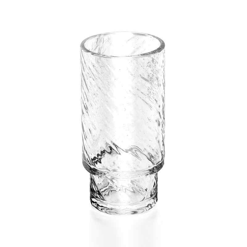 Popular Glass Candle Jar with Step for Home Deco
