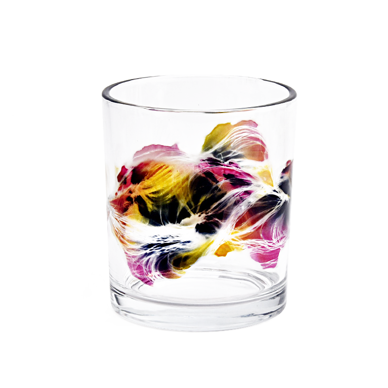 Low MOQ Custom Printing Glass Candle Jar 10oz Glass Candle Holders
