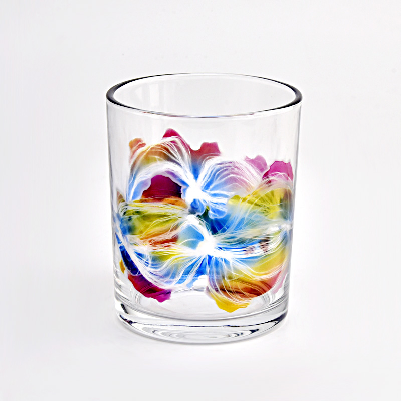 Unique Decorative Glass Candle Jars 15oz Glass Candle Vessels For Home Wedding