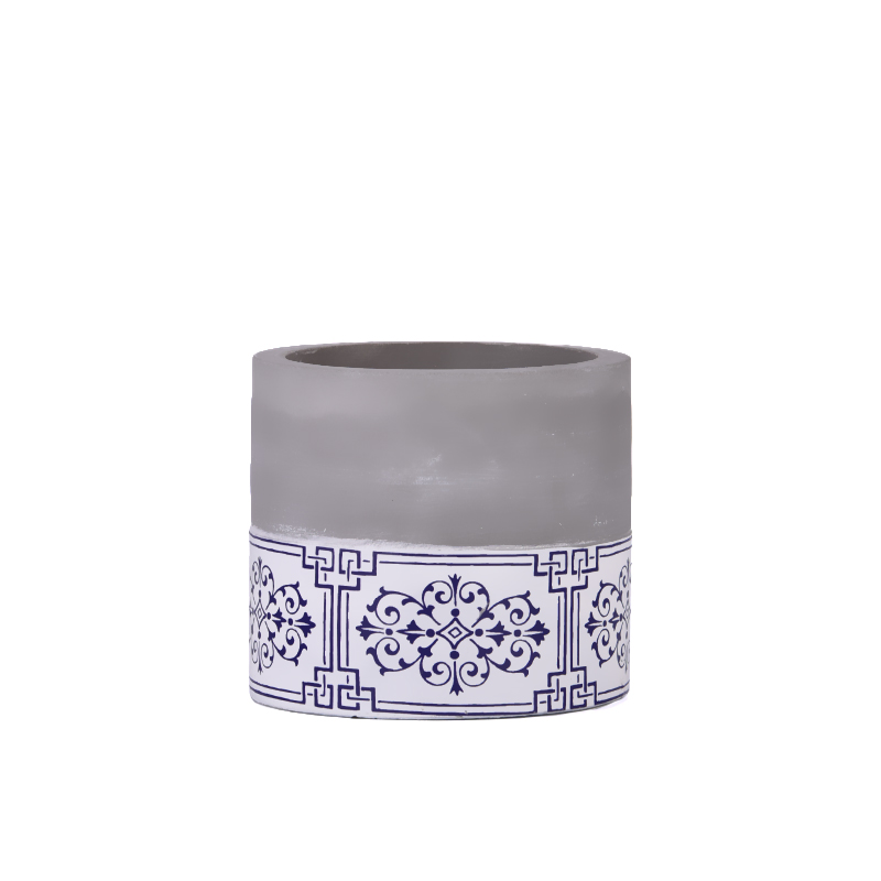 large capacity empty cement candle jar wholesale