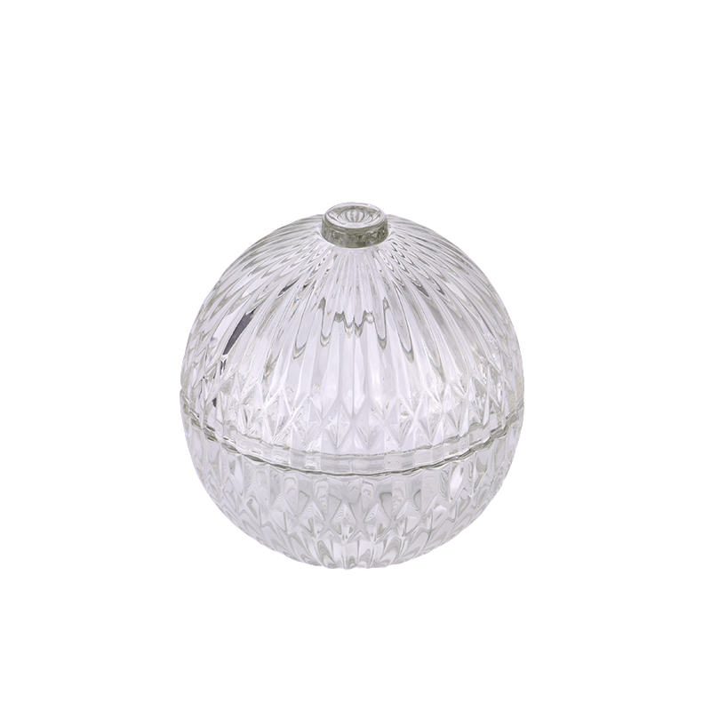 clear round shape glass candle jar wholesale