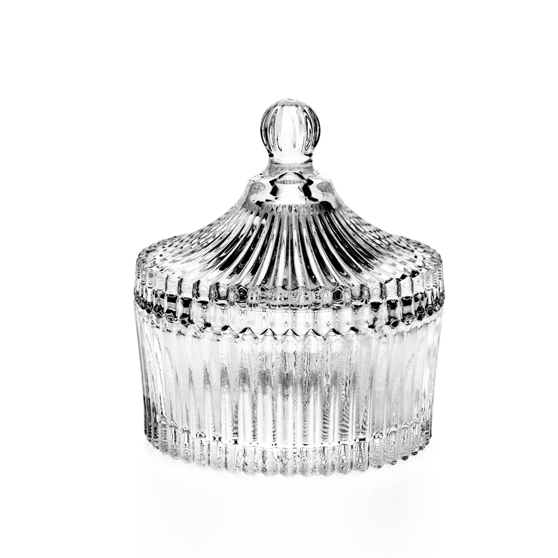 Classic Stripe Glass Jar with Lids Wholesale