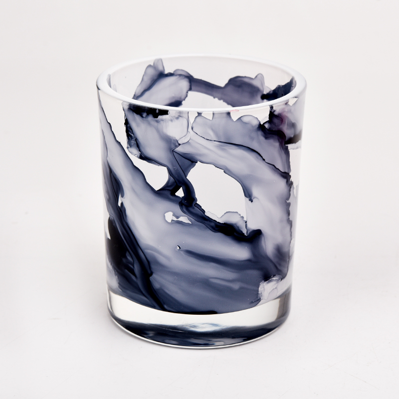 Custom Marble Glass Candle Holders Marble Finishes Glass Candle Vessels Wholesale