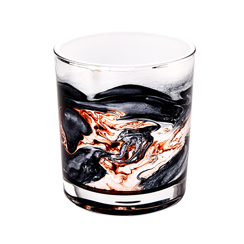 Unique Decorative Empty Glass Candle Jars 300ml 8oz Glass Candle Vessels