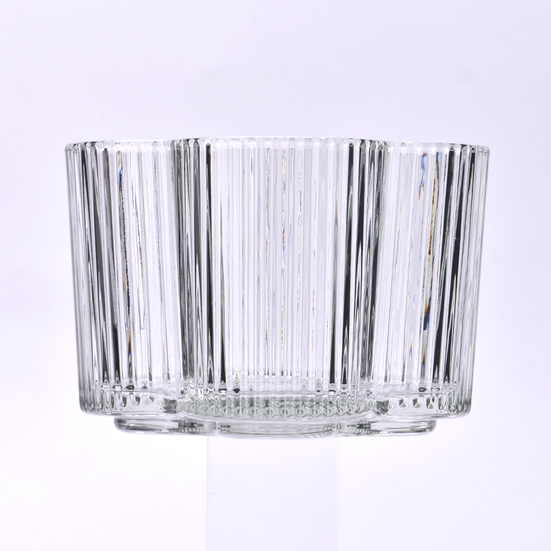Wholesale Luxury Custom Flower Shaped Glass Cnadle Jars Beautiful Home Fragrance Scented Candle Glass