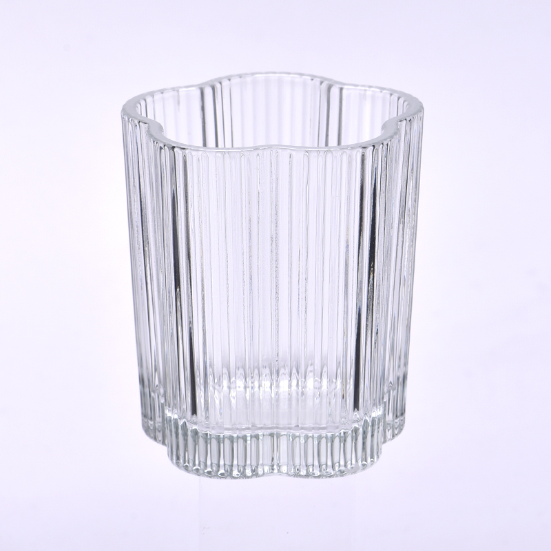 High Quality Flower Shape Candle Vessels For Home Decor Wholesale Glass Candle Jar