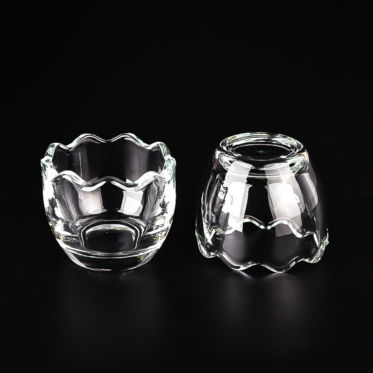Egg Glass Candle Jar With Glass Lids Egg Shaped Glass Candle Holder 70ml Votive Glass Candle