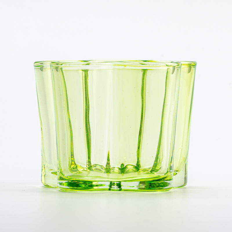 140ml transparent green color glass candle vessel home decor