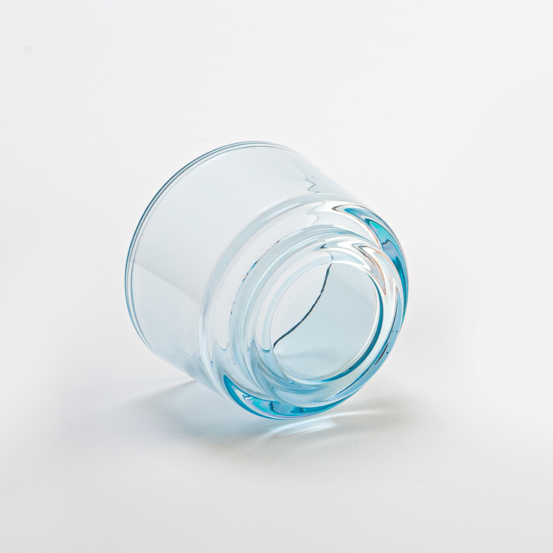 luxury empty glass candle container with steps