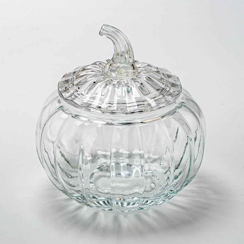 Large capacity Pumpkin Shaped Glass Candle Jar for Halloween