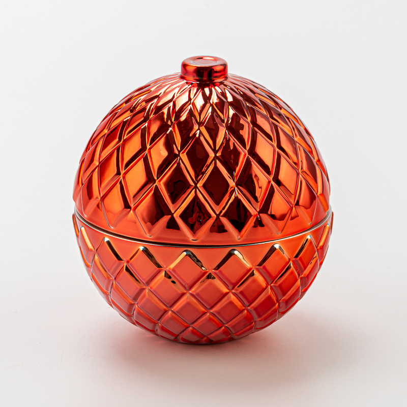 Round Shape Glass Candle Vessels With Lids with Home Decor