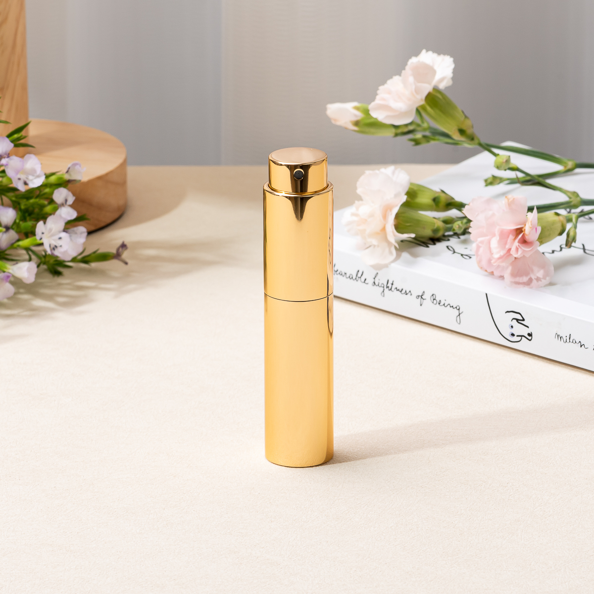 Travel Perfume Mini Bottle 5ml Luxury Aluminum Bottom Refillable Perfume Atomizer