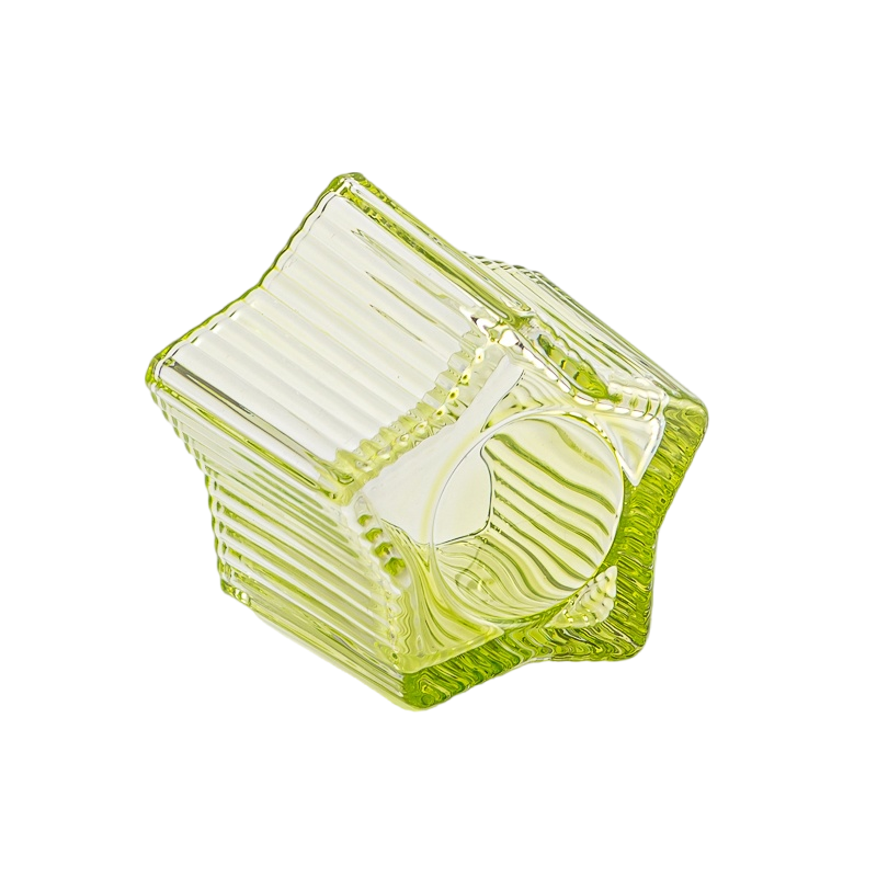 Star Glass Candle Jar Transparent Vertical Stripe Thickened candle jar home decor