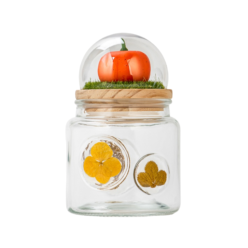 New Unique 500ml Glass Candle Vessel Glass with Creative Lid