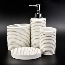 China modern soap dish toothbrush holder dispenser pump lotion white ceramic bathroom accessories manufacturer