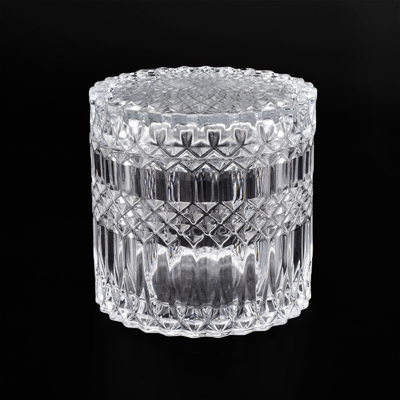 Crystal Geo Cut Glass Candle Holder With Lids wholesale