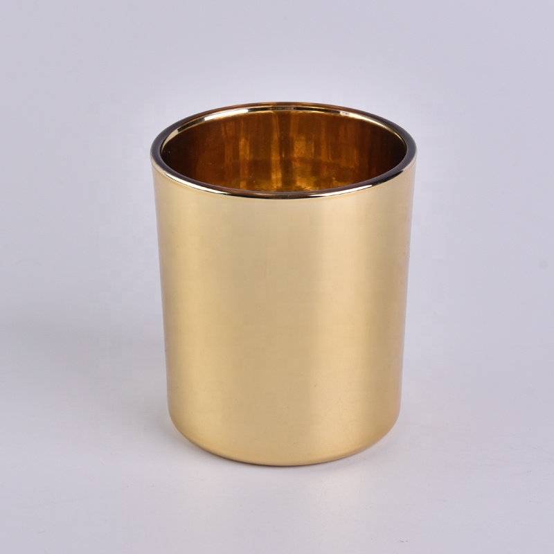 Wholesale Glass Candle Holder With Gold Electroplating