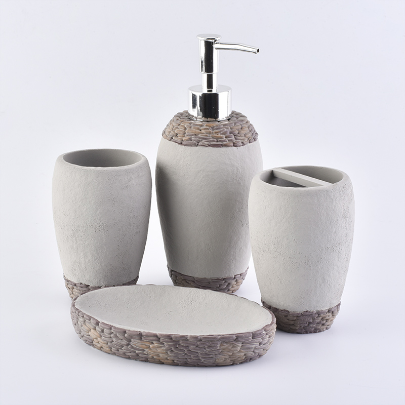 luxury vintage simply concrete accessories bathroom kit set for 5 star hotel