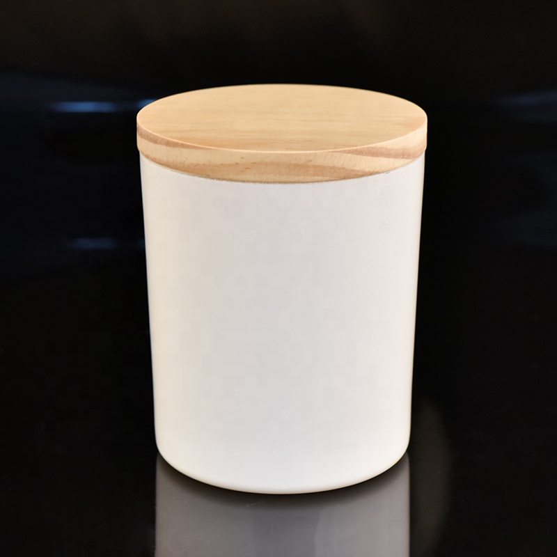 6oz 8oz 10oz white matte glass candle jar soy wax candle jar with lid