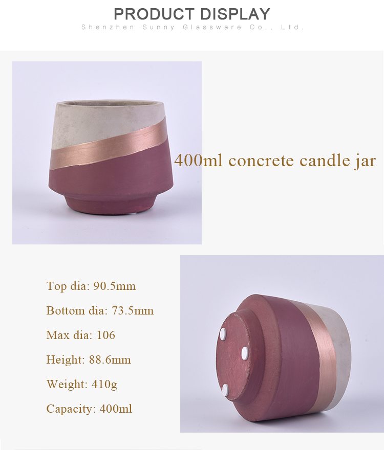 best vintage 400ml concrete candle jar candelabras decorative custom