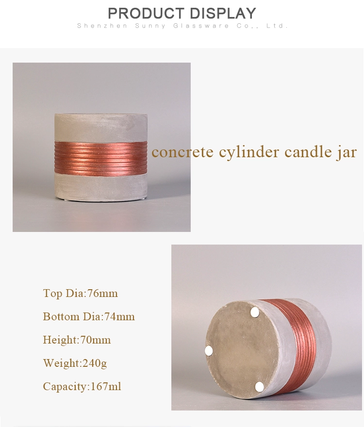 wholesale eco friendly luxury empty 350ml concrete candle jar canister