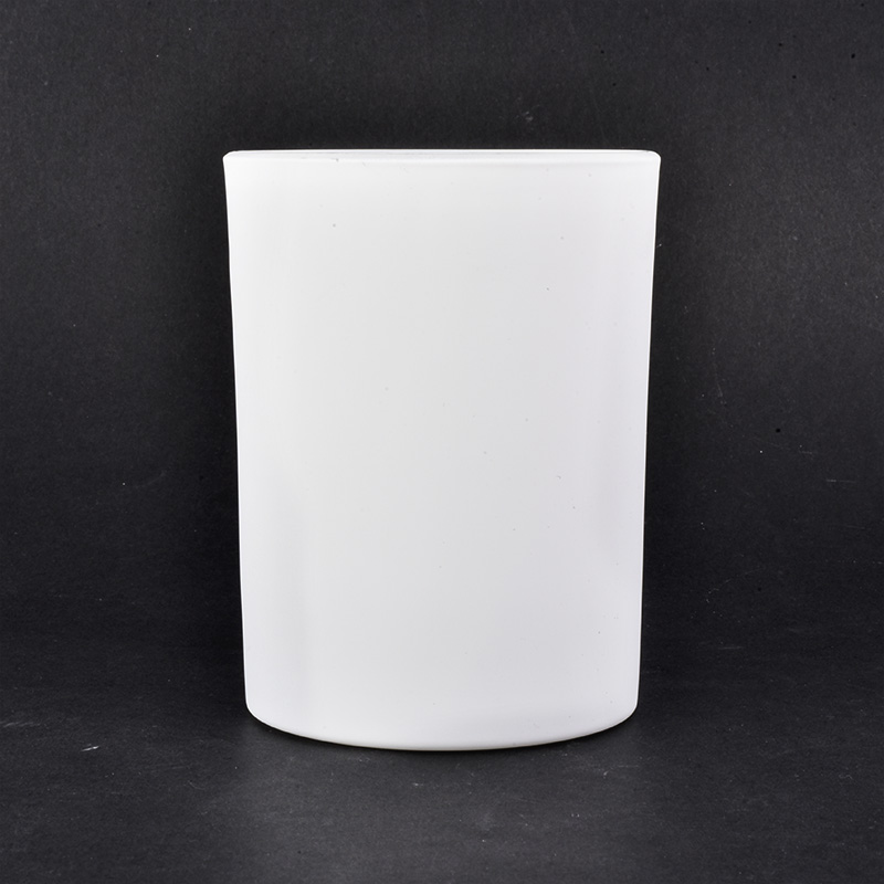 China 350ml Matte White Glass Candle Jar For Home Decoration