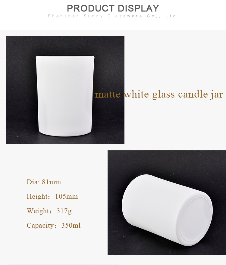 wedding empty 9oz matte white glass candle jarcontainer cup