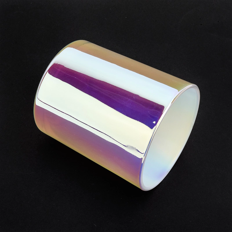 10oz Luxury White Iridescent Glass Candle Jar For Wedding Party