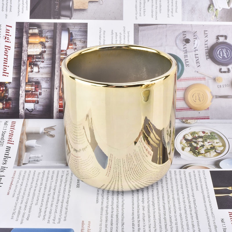 Popular 10oz Gold Ceramic Candle Jars