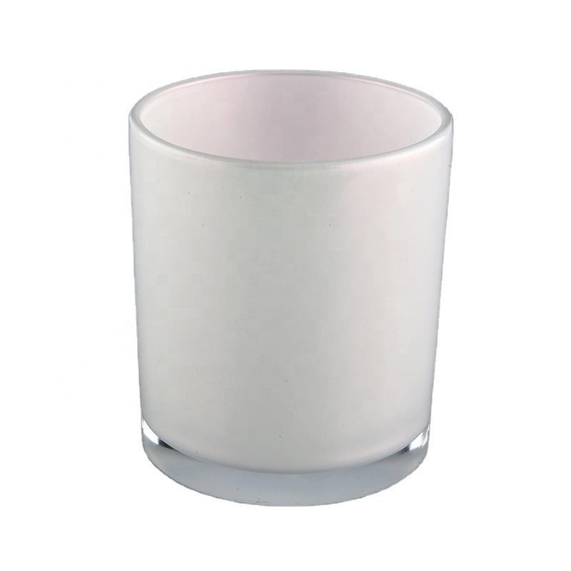Classical Decorative Inside White Glass Candle Jar 8oz 10oz