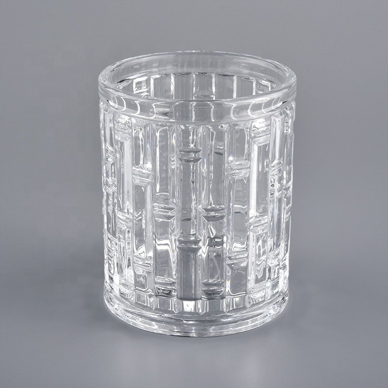 Luxury Crystal Embossed Glass Candle Jars For Christmas wholesale