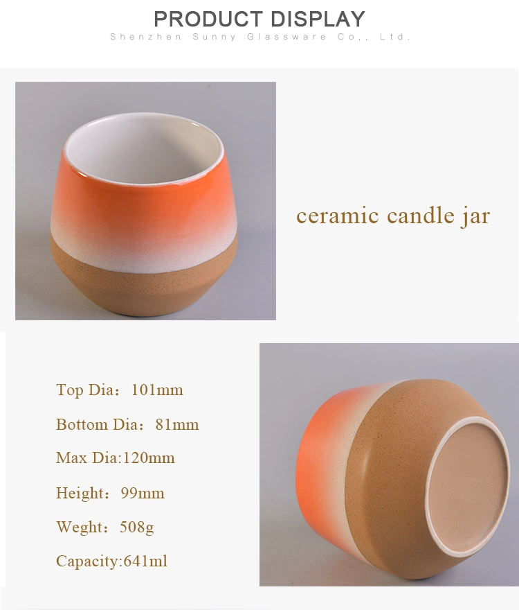 custom christmas orange ceramic candle jars hot sale for wholesale