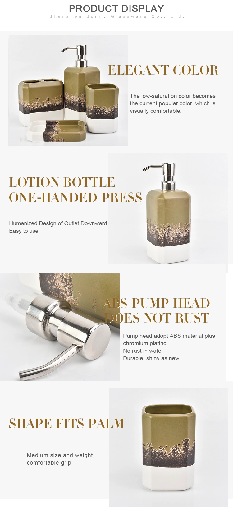 green white ceramic lotion dispenser toothbrush holder soap dish tumbler cups bathroom sets accessories